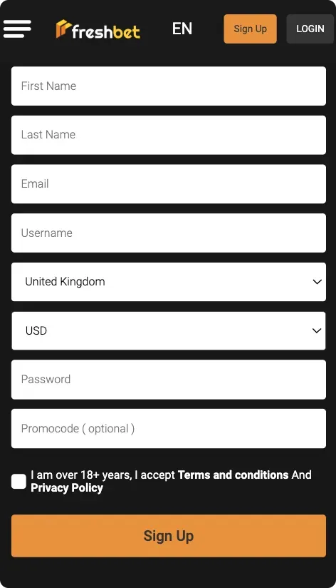 Freshbet Login