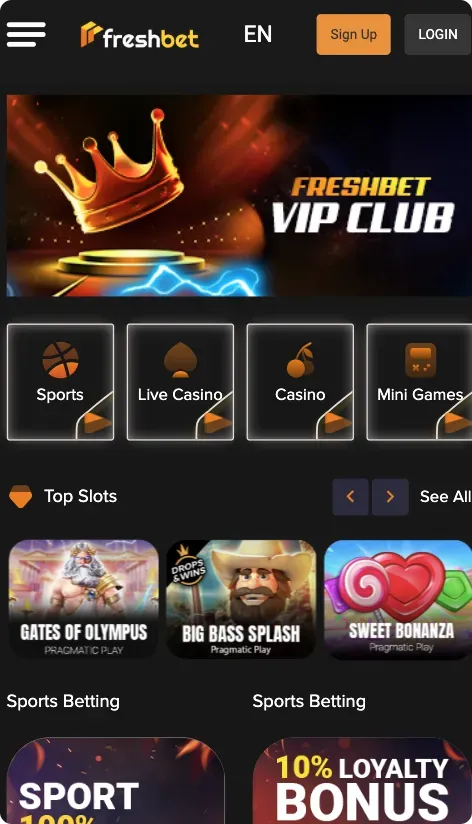 Freshbet website Vip Club